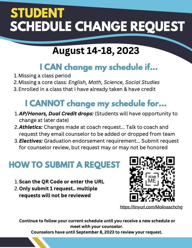 Start of School Schedule Change Request
